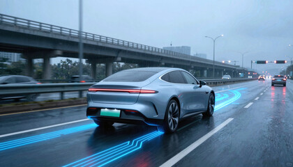 Driver less autopilot vehicle with lidar technology artificial intelligence highway travel transportation