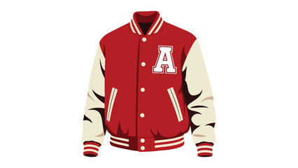 Varsity Jacket Vector Retro College Style Apparel Illustration © Fajar Mufridz M