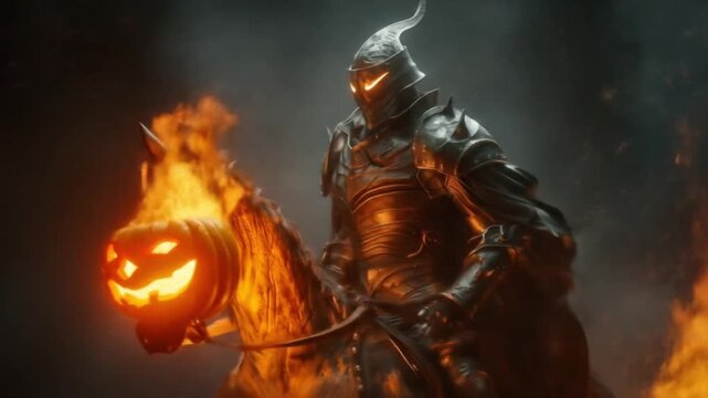 3d game character headless horseman flaming Videos
