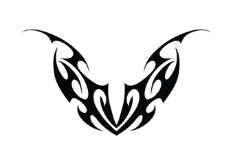 Dark Tribal Mask Style Tattoo Element