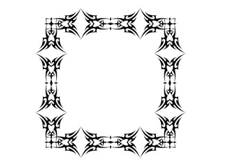 Decorative Tribal Square Frame Vector