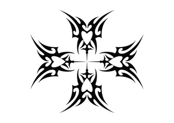 Tribal Cross Symbol Tattoo Design