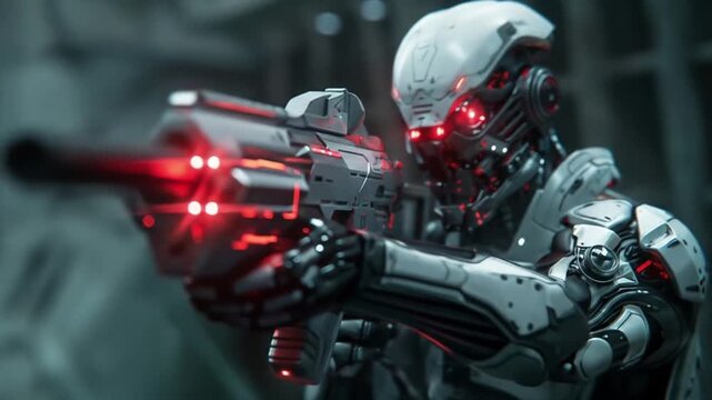 3d game character half-human half-machine cyborg Videos