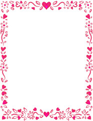 Valentine Clipart Borders - Valentines Day Clip Art, Doodle Heart Frames