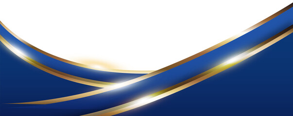 Shiny Blue and Gold Wave Border