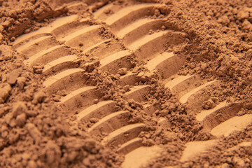 tire tracks in sand
