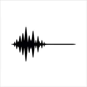 Sound wave silhouette on a white background