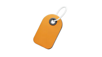 Fototapeta premium Orange Price Tag with String Isolated on White Background