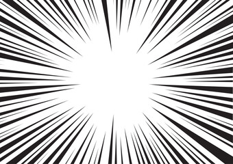 Obraz premium Abstract manga comic explosion background. Manga anime cartoon radial speed lines and abstract pattern for comic book burst, flash ray or explode bang action 