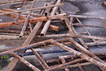 Steel Scaffolding, Construction Scaffolding Metal Framework Industrial Structure Building Site