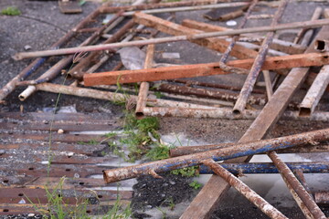 Steel Scaffolding, Construction Scaffolding Metal Framework Industrial Structure Building Site