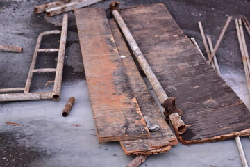 Steel Scaffolding, Construction Scaffolding Metal Framework Industrial Structure Building Site