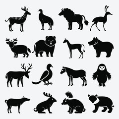 Wildlife Animal Vector Icon Set
