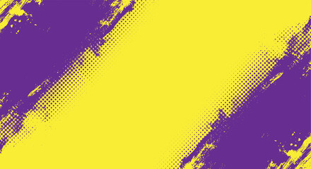 Abstract yellow purple grunge brush vector background