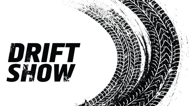 Drift show tire track vector background
