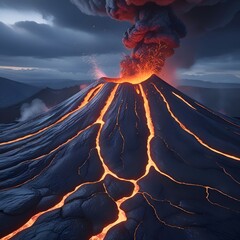 volcano in the lava