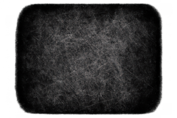 Distorted black and white film overlay featuring scratches, grain, and grunge for a retro video effect. Transparent background