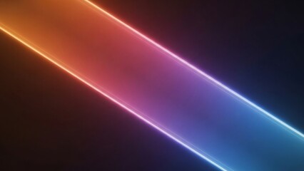 Vibrant abstract design featuring glowing neon light lines in a gradient of orange, pink, and blue, creating a futuristic digital background with dynamic illumination