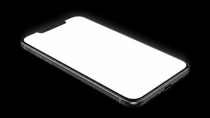 Sleek contemporary mobile phone with an empty white display, ideal for showcasing digital content, applications, or website designs in a modern, clean presentation mockup
