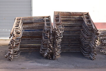 Steel Scaffolding, Construction Scaffolding Metal Framework Industrial Structure Building Site