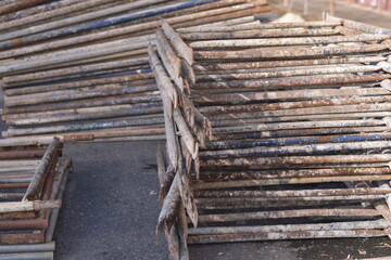 Steel Scaffolding, Construction Scaffolding Metal Framework Industrial Structure Building Site