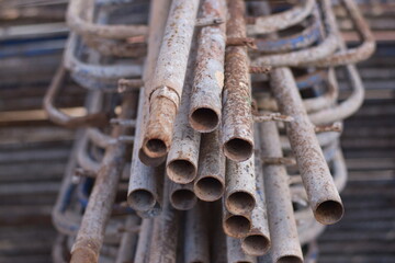 Steel Scaffolding, Construction Scaffolding Metal Framework Industrial Structure Building Site