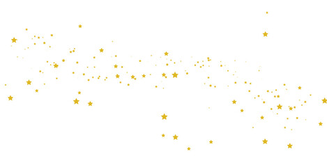 Golden Star Glitter Swirl, Abstract Sparkle Trail for Overlay on Transparent Background