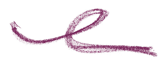 Purple colored pencil drawing isolated on transparent background