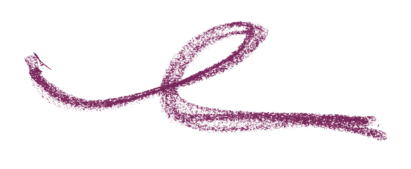 Purple colored pencil drawing isolated on transparent background