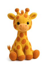 Adorable Plush Giraffe Toy with Orange Spots and Friendly Expression.