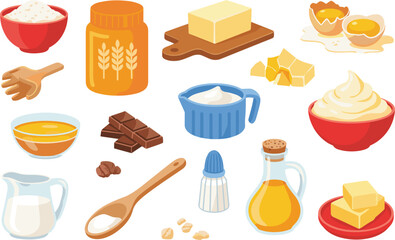 Baking Ingredients and Utensils flour sugar