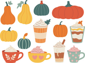 Autumn Harvest Pumpkins and Spiced Drinks squash gourd