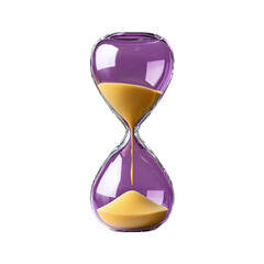 Hourglass on white background, sandglass 3d rendering