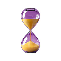 Hourglass on white background, sandglass 3d rendering
