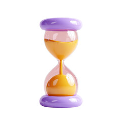 Hourglass on white background, sandglass 3d rendering
