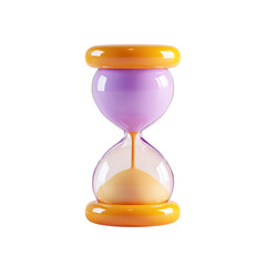 Hourglass on white background, sandglass 3d rendering