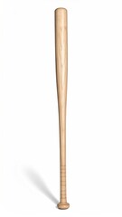 Wooden baseball bat, standing vertically, simple