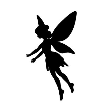 Black Silhouette Flying Fantasy Fairy