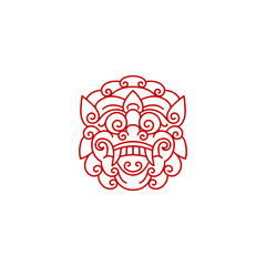 Balinese logo line art vector premium 7