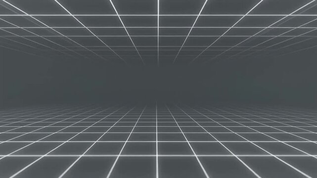 Futuristic grid pattern stretches out in perspective