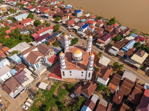 Aerial view of Mosque in Kampong Cham, Cambodia