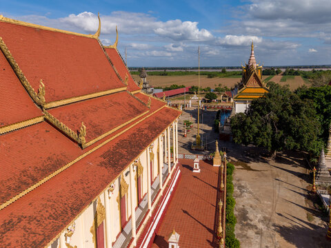 Pagoda in Koh Paen island, Kampong Cham, Cambodia