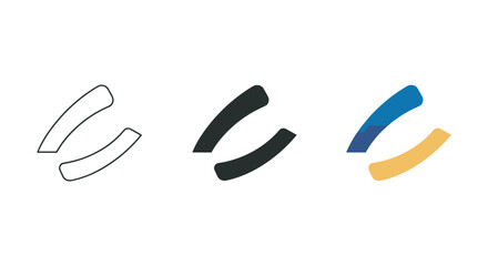 Logo design elements in various styles and colors