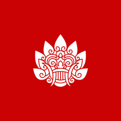 Balinese logo line art vector premium