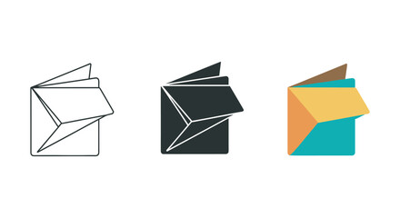 Envelope icon set in various styles and colors
