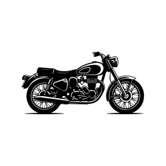 Obraz premium Classic Motorcycle Side View Silhouette Illustration