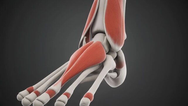 3D Animation of Human Flexor Digiti Minimi Brevis Muscle in Foot