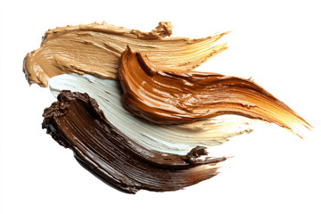 Smears of foundation for face. Cosmetic smear. Isolated on white background