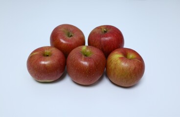 red apples on a white background