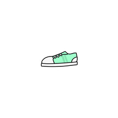 Cute green shoes icon and clipart. Handdrawn illustration with transparent background	